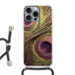 Pauw - Veren - Paars - Groen Hoesje iPhone 16 Pro Max met koord klein -3d
