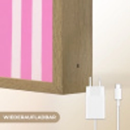 More coffee - Roze - Paars - Strepen - Mok Light Box met batterij (Wandlamp) middel -USP_websiteoplaadbaarDE