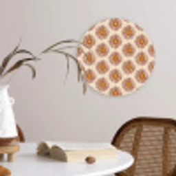Patroon - Retro - Bruin Wandcirkel kunststof plaat 5mm dik klein 188 -sfeer4