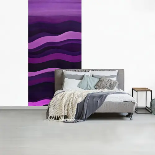 Lijnen - Golven - Paars - Abstract fotobehang vinyl groot -slaapkamer