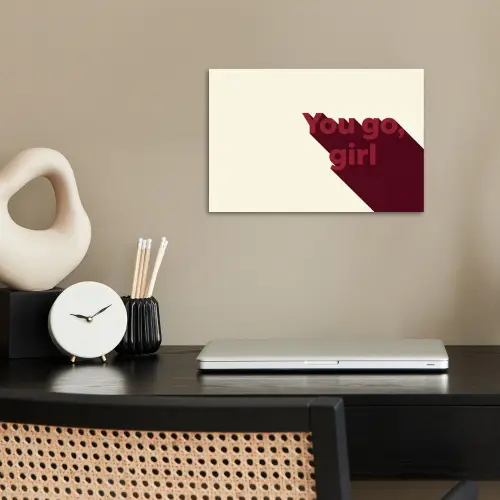 you go girl - 3D - Rood poster papier klein -sfeer1