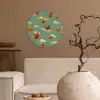 Dinosaurussen - Wolken - Sterren - Oranje Wandcirkel kunststof plaat 5mm dik klein -sfeer1