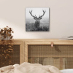 Hert - Mistig - Zwart - Wit aluminium wit klein -sfeer3