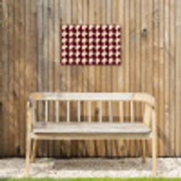 Rood - Tegelpatroon - Crème Tuinposter op houten frame 2 cm dik klein 845 -sfeer4