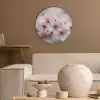 Bloesems - Meeldraden - Geel - Wazig Akoestische PET Vilt - Rond klein -sfeer1