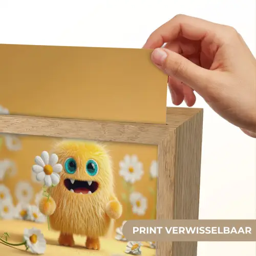 Monster - Geel - Madeliefjes Light Box met kabel (Kinderlampje) klein -USP_websiteprintNL
