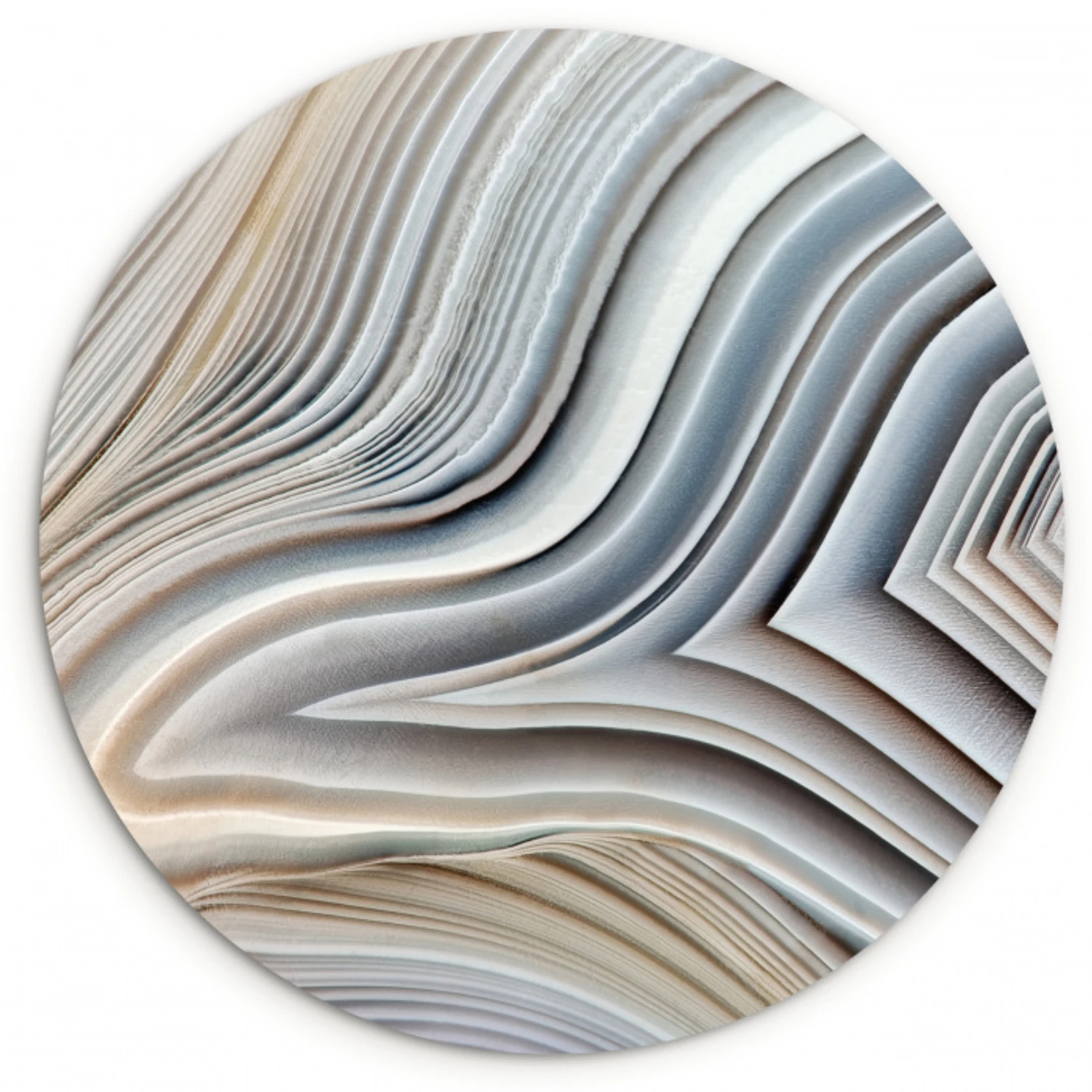 Marmerlook - Steen - Lijnen - Luxe - Marmer Wandcirkel kunststof plaat 5mm dik klein -3d