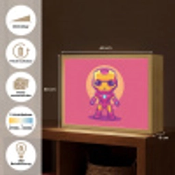 Superheld - Jongens - Rood - Paars Light Box met batterij (Wandlamp kind) middel -USP_websiteoverzichtDE