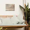 Bloesems - Wit - Boot - Minimalistisch tuinposter los doek klein -sfeer7