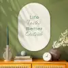 Tekst - Sierlijk - Letters - Groen Wandcirkel Ovaal Glas middel -sfeer2