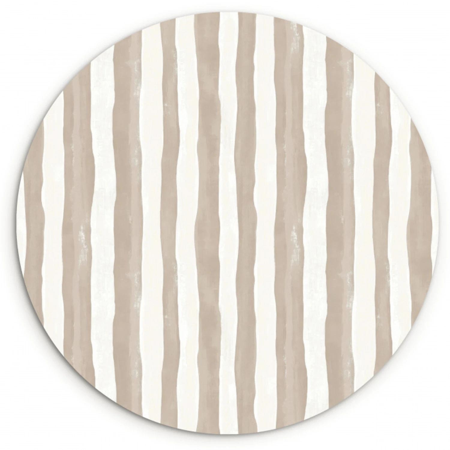Minimalistisch - Strepen - Beige Wandcirkel kunststof plaat 5mm dik klein 188 -3d