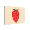 Aardbei - Rood - Modern - Boho aluminium wit klein -3d