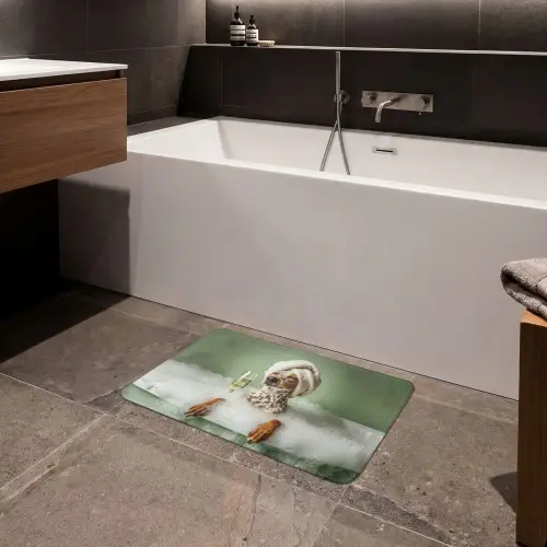 Hond - Bad - Champagne - Handdoek Badmat klein -sfeer3