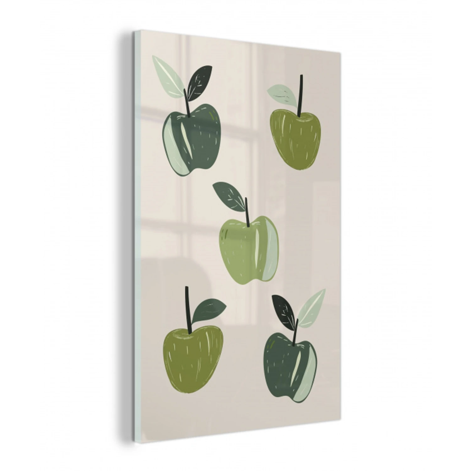 Appels - Groen - Illustratie - Bladeren plexiglas 5mm klein -z3d