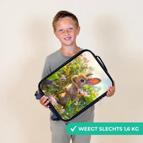Kareltje konijn Kinderkoffer - Zwart klein -sfeer4_NL