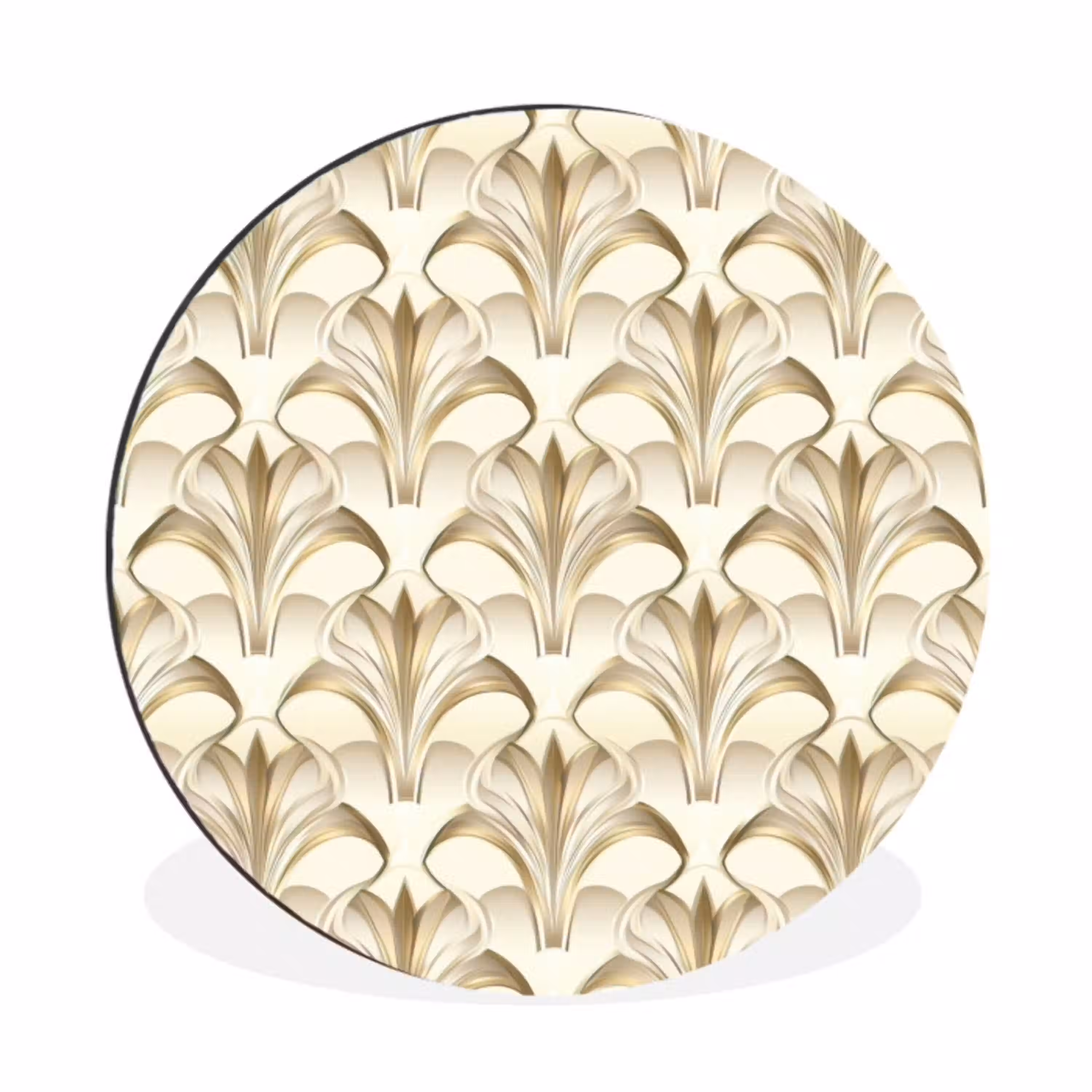 Ornament - Barok - Goud Wandcirkel aluminium klein 190 -3d