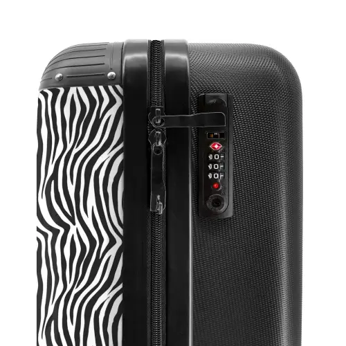 Zwart wit zebrapatroon met golvende strepen NBS - Handbagage koffer - Kinderen Unisex middel -slot