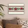 Kerststrook - Poinsettia - Rood - Groen canvas 2cm klein -sfeer1