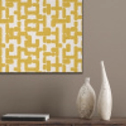 Geel - Beige - Patroon PET vilt klein 837 -sfeer6_closeup