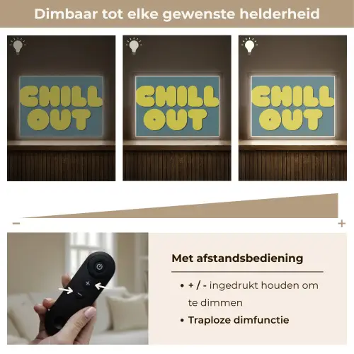 Chill out - Geel - Blauw Light Box met batterij (Wandlamp) middel -USP_dimbaarNL
