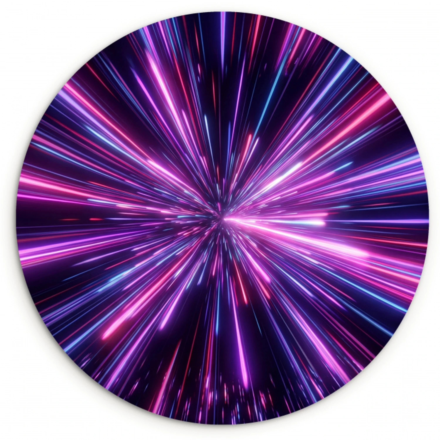 Lichtsnelheid - Ruimte - Roze - Paars Wandcirkel kunststof plaat 5mm dik klein -3d