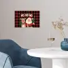 Kerstman - Rendier - Tekst - Rood - Zwart poster papier klein -sfeer3