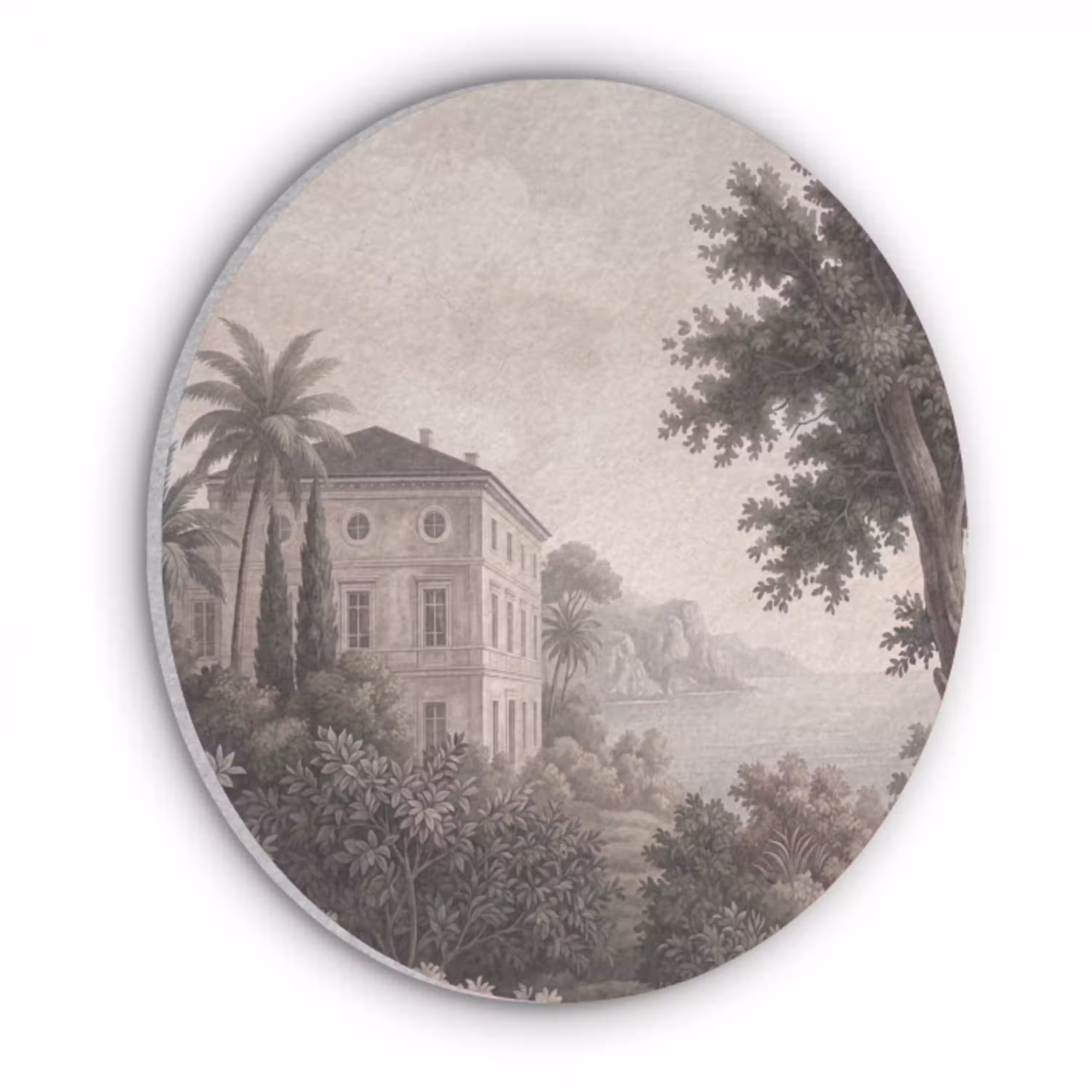 Zee - Villa - Beige Akoestische PET Vilt - Rond klein -3d