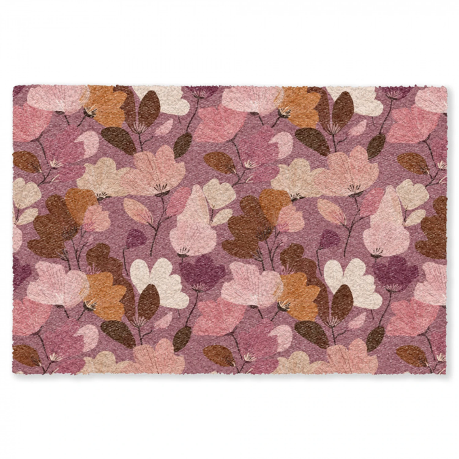 Bloem - Patroon - Roze Vloerkleed Rechthoek klein 1091 -3d