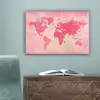 Wereldkaart - Roze - Vaag canvas 2cm klein -sfeer4