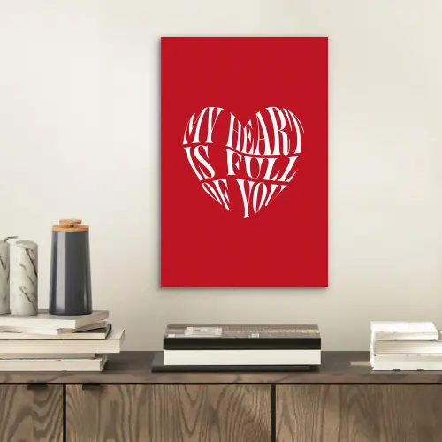 Rood - Hart- Tekst - Valentijn aluminium wit klein -sfeer1