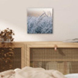 Rijp - Gras - Kristallen - Winter - Minimalistisch aluminium wit klein -sfeer3