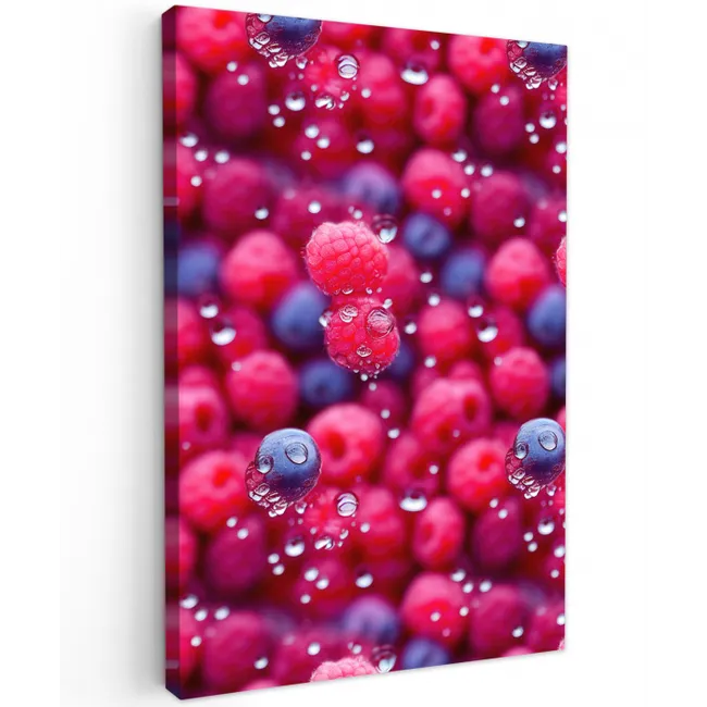 Frambozen - Bessen - Roze - Blauw Tuinposter op houten frame 2 cm dik klein 841 -3d