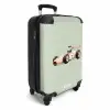 Beige retro raceauto op groen achtergrond NBS - Handbagage koffer - Volwassenen Unisex middel -productfoto_3d