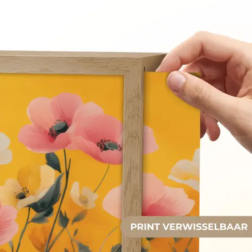 Bloemen - Veld - Geel Light Box met batterij (Wandlamp) middel -USP_websiteprintNL