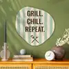 Quote - Strepen - Grill Wandcirkel Organisch Aluminium middel -sfeer2