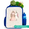 Prinses en een eenhoorn in pastel kleuren Kinderrugzak - Blauw middel -inhoud_NL