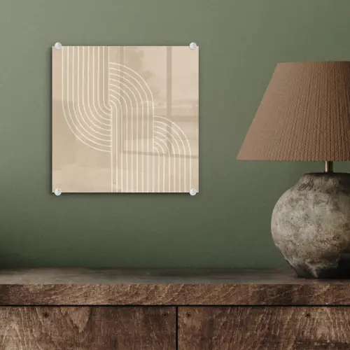 Parallelle lijnen - Lichte textuur - Beige plexiglas 5mm klein -sfeer3