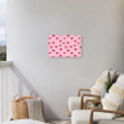 Hartjes - Patroon - Rood Tuinposter op houten frame 2 cm dik klein 845 -sfeer1