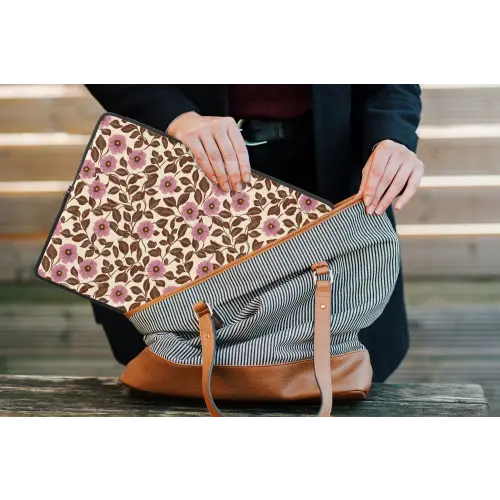 Bloemen - Bladeren - Kleurrijk laptophoes neopreen klein 279 -tas