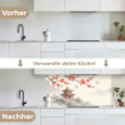 Kraanvogel - Azië - Klassiek keuken achterwand 2 middel -voor-na_DE