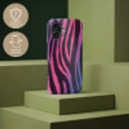 Zebraprint - Roze - Paars - Dierenprint Toughcase MagSafe Apple iPhone 17 klein -USP_PrintM_FR