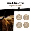Schotse Hooglander - Horens - Zwart - Dieren - Natuur - Wild - Koe Wandkleed katoen klein -sfeer2