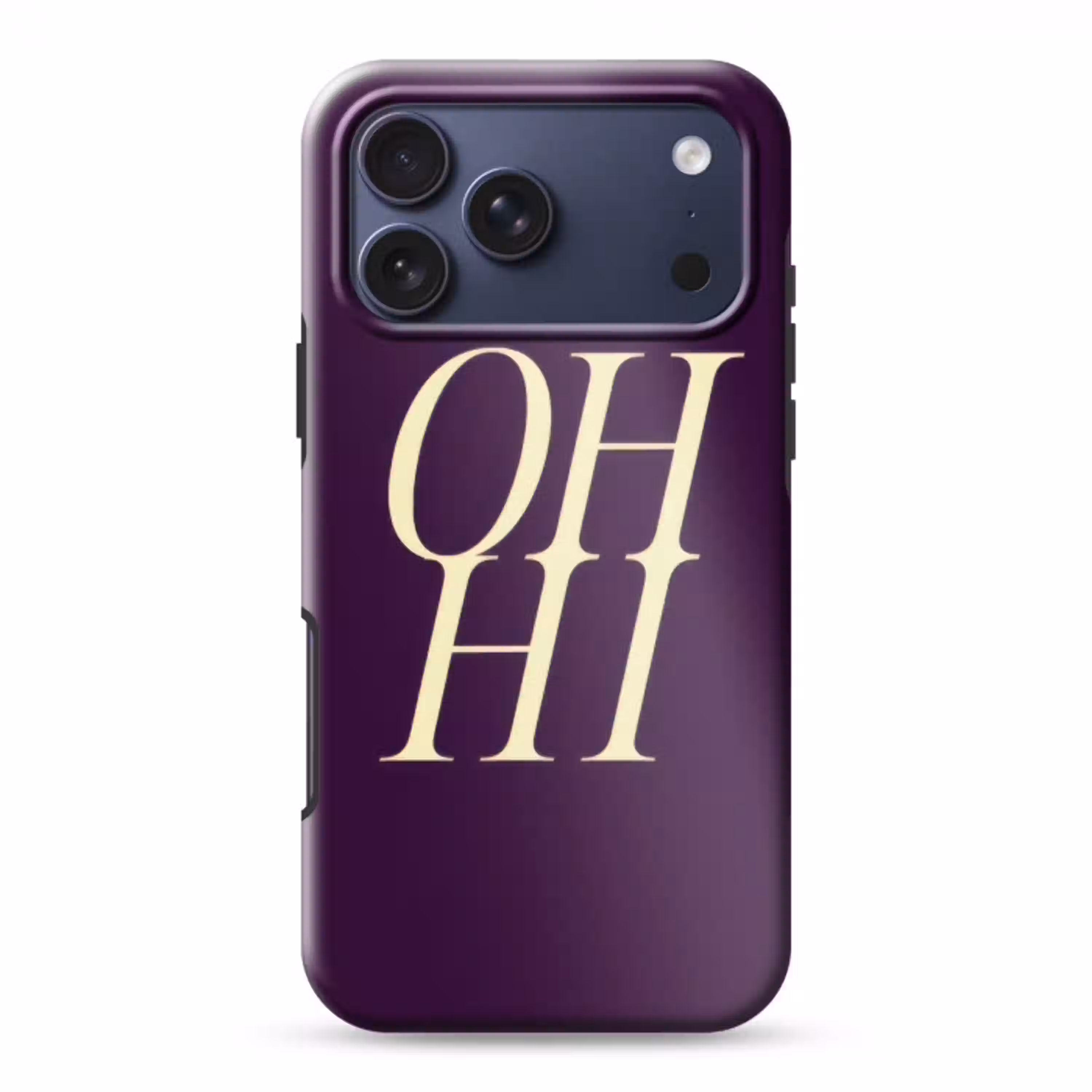 Oh hi - Paars - Minimalistisch Toughcase MagSafe Apple iPhone 17 Pro Max klein -3d