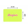 Groen - Roze bonjour - Retro Placemat vinyl groot -specs