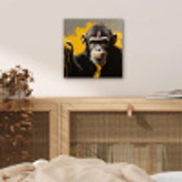 Aap - Chimpansee - Banaan - Geel - Dieren - Stropdas aluminium wit klein -sfeer3