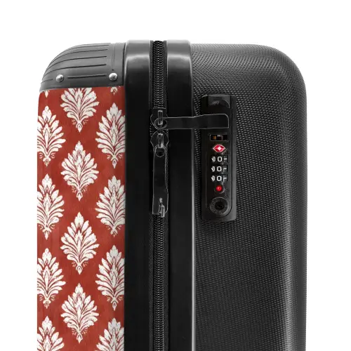 Barok print rood NBS - Handbagage koffer - Kinderen Unisex middel -slot