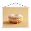 Donut - Romig - Poedersuiker - Beige textielposter latten blank klein -3d