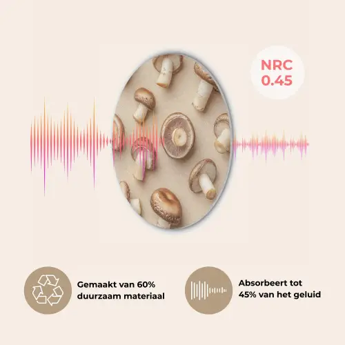 Kastanje Champignons - Beige Akoestische PET Vilt - Rond klein -USP_NL