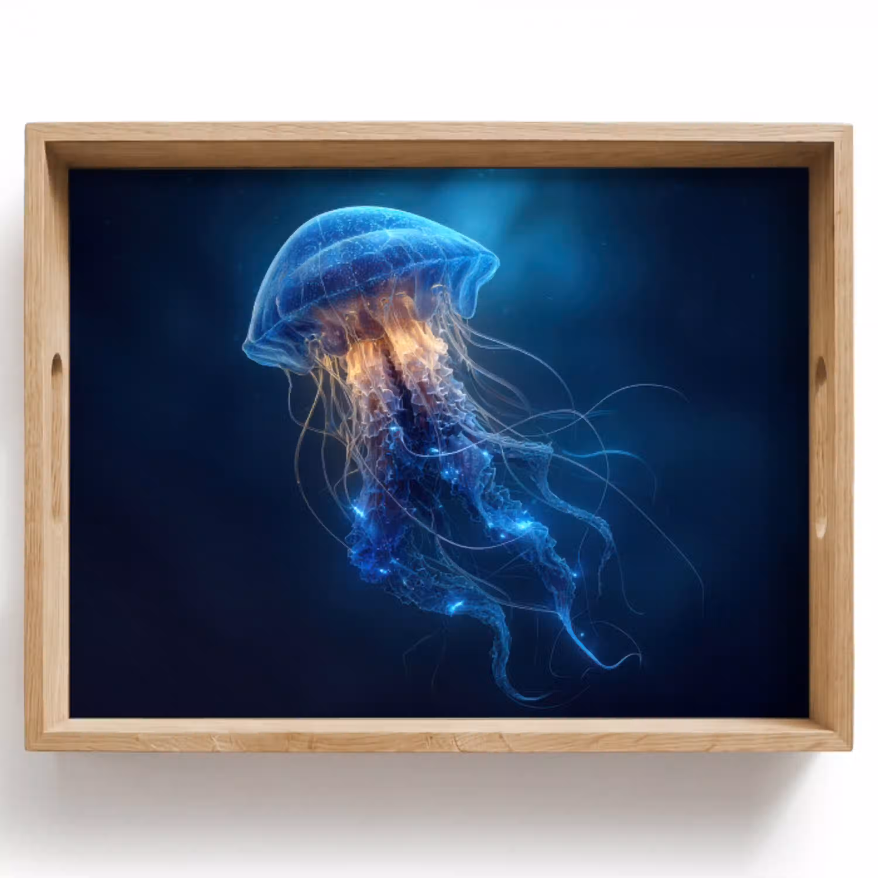 Kwal - Lichtgevend - Tentakels - Blauw Dienblad Rechthoek middel -z3d_shopping