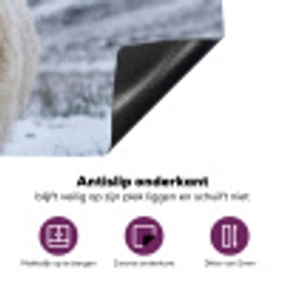 Schotse Hooglander - Sneeuw - Bergen - Winter Inductie beschermer vinyl 3mm klein -zzzzzzz-cc-onderkant